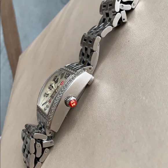 Authentic Michele diamond bezel watch main image 2